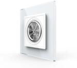 LIVOLO Ceas mecanic Livolo alb cu rama din sticla securizata pentru perete (VL-FCCL-2WP)