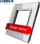 LIVOLO Rama simpla Livolo din sticla gri pentru priza si module media (VL-P7E-2I)