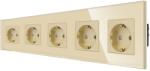 Luxion Priza cvintupla Luxion cu rama din sticla aurie (LX-5MP010G-G)