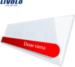 LIVOLO Panou din sticla alba pentru 4 întrerupatoare duble touch Livolo, 8 pozitii (VL-P702/02/02/02-8W)