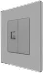 Luxion Priza internet Luxion cu rama din sticla gri, design modern (LX-MP025G-GY)