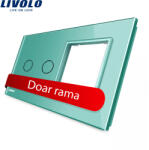 LIVOLO Panou din sticla Livolo verde pentru întrerupator dublu touch si priza simpla (BB-C7-C2/SR-18)