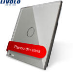 LIVOLO Panou din sticla pentru întrerupator simplu touch Livolo, gri (VL-P701-2I)