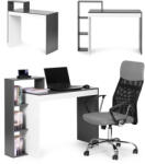 Homelux Birou pentru calculator cu 4 rafturi, design modern, gri (CHDK07-DG)