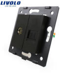 LIVOLO Priza dubla TV si telefon Livolo, neagra, pentru montaj incastrat (C7-1VT-12)