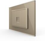 LIVOLO Priza internet Livolo aurie cu rama din sticla, standard italian (VL-C9-C1C-3A)