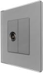 Luxion Priza TV Luxion gri cu rama din sticla, design elegant minimalist (LX-MP026G-GY)