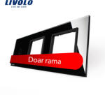 LIVOLO Rama Livolo din sticla neagra pentru 1 întrerupator touch si 2 prize (VL-P701/E/E-6B)