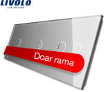 LIVOLO Panou din sticla gri pentru întrerupator touch Livolo simplu + simplu + dublu (VL-P701/01/02-6I)