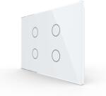 LIVOLO Panou întrerupator touch cvadruplu Livolo din sticla alba, standard italian (VL-P904-3W)