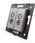 LIVOLO Priza dubla audio Livolo gri pentru conectare audio eleganta în perete (C7-2AD-15)