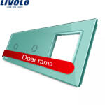 LIVOLO Panou Livolo din sticla verde pentru 2 intrerupatoare touch si priza (BB-C7-C1/C1/SR-18)