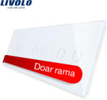 LIVOLO Panou pentru întrerupator touch Livolo din sticla alba, simplu + dublu + dublu (VL-P701/02/02-6W)