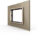 LIVOLO Rama din sticla Livolo italiana, 3 module, auriu, serie noua (VL-P9E-3A)