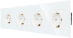 Luxion Priza Cvadrupla LUXION cu rama din sticla (LX-4MP010G-W)