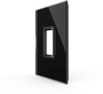 LIVOLO Rama din sticla Livolo neagra, standard italian, 1 modul, serie noua (VL-P9E-1B)