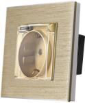 Luxion Priza simpla Luxion cu capac de protectie si rama aluminiu aurie (LX-1MP049A-G)