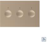 LIVOLO Intrerupator triplu wireless cu touch Livolo, standard italian, auriu (C9-VL-FC3R-3AP)