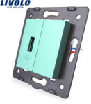 LIVOLO Priza USB Livolo verde pentru montaj elegant in rama modulara (C7-1USB-18)