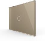 LIVOLO Panou întrerupator touch Livolo din sticla, auriu, standard italian (VL-P901-3A)