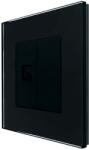 Luxion Priza internet Luxion neagra cu rama din sticla, design modern (LX-MP025G-B)