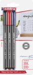 edding 1200 set 3 markere, varf rotund, 1 mm, culori: negru, rosu, albastru, blister (ED120033)