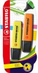 Stabilo Textmarker Stabilo Boss Original, corp plastic in culoarea cernelei, varf retezat, 2-5 mm, galben, portocaliu, 2 bucati/blister (SW040043)