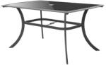  Masa pentru gradina si terasa HECHT HONEY TABLE, blat din sticla neagra securizata, cadru din profile aluminiu, 150 x 90 x 72 cm