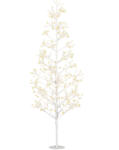 HomCom Brad Artificial de Crăciun cu 384 Lumini LED Albe și Crengi Pliabile din PP și Oțel, Ø20x180 cm, Alb | Aosom Romania (830-909V90WT)