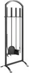 Outsunny Set pentru Șemineu din Metal, 6 Piese, cu Geantă, Perie, Lopățică, Vătrai, Clește și Suport, Negru | Aosom Romania (842-482V00BK)