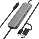 j5create JCH462-N, USB 3.2 Gen 1 (3.1 Gen 1) Type-A + Type-C, USB 3.2 Gen 1 (3.1 Gen 1) Type-A, USB 3.2 Gen 1 (3.1 Gen 1) Type-C, 5000 Mbit/s, Szürke, Alumínium, Tajvan (JCH462-N)