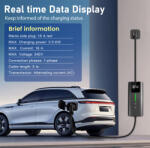 Junsun hordozható EV-töltő, Type 2, 3, 5 kW, 16A, 5m kábel, LCD-kijelzővel és időzíthető töltéssel