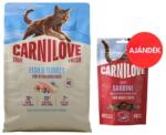 CARNILOVE True Fresh Cat Fish and Turkey Sterilised 2 kg ivart sterilizált macskáknak + CARNILOVE Soft Snack Cat Sardine 50 g AJÁNDÉK