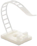 TSY Power Suport plastic ajustabil pentru prindere cabluri, autoadeziv, 25×18 mm, alb, 100 buc - TSY Cable TAA-1-W (TAA-1-W)