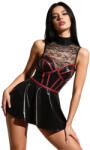 Cottelli Collection Wetlook & Delicate Lace Corset Style Mini Dress 2719509 Black M