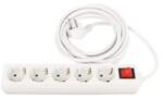Strohm Prelungitor 5 Prize Strohm, Lungime 1.5 m cu Intrerupator (ZLN-SM-5PK-1.5M-WH-1.5M)