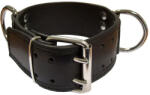 Mister B Leather Slave Collar D-Rings Broad Black