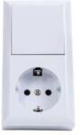 Zilan Intrerupator Simplu si Priza, cu Cap pentru Quatric, 16 A, 250 V (ZLN-QC-06-0314)