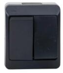 Hermès Intrerupator Dublu, Hermes, Alb/Negru 10 A, 250 V, IP44 (ZLN-ELPL-0332-07)