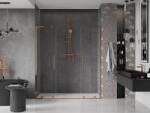 Mexen Velar L Duo tolóajtós zuhanykabin 200 cm, átlátszó, rózsaarany - 871-200-003-02-60
