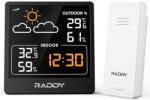 Raddy WF-50 Időjárás-állomás Beltéri és Kültéri Hőmérő Higrométer, 5, 0 colos VA kijelző, USB-C, MAX MIN hőmérséklet és páratartalom monitor, (WF-50)