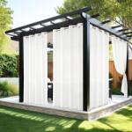 MIULEE Átlátszó Kültéri Függöny Szemlétekkel Vízálló Időjárásálló Voile Sichtschutz Pavilonhoz Teraszhoz Pergolához Erkélyhez Kerthez 2 db F