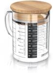 Arendo 350 ml-es Üveg Mérőkancsó - Boroszilikát Üveg, Bambusz Fedél, Szilikon Tömítés, Hőálló, Mikrózható, Pontos Skála