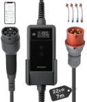 dé Mobil Wallbox 22 kW APP vezérléssel - 7 m kábel, 3 fázis, 6-32 A, CEE 32A - Typ 2 töltőállomás Model Y, ID. 3/4/5, MG4, EX30 és más EV/PHE