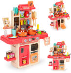 MULTISTORE Bucătărie de jucărie, MULTISTORE HC493096, din plastic, 47 x 23 x 63 cm, cu efecte luminoase, cu efecte sonore, cu 42 de accesorii, cu generator de abur, cu robinet de apă funcțional, pe baterii (3 x  Bucatarie copii