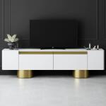 Hanah Home Bohem TV állvány, fehér, arany