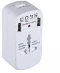 V-TAC Adaptor Universal Priza (uk, Us, Eu) Cu Protectie Si 2usb 2.1a (sku-8704)