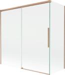 Mexen Rox kétszárnyú, toló zuhanyfal 160 + 75 x 150 cm, átlátszó, kefe hatású réz - 8C9-160-075-65-00