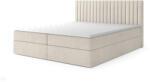 MV Krémszínű LAMELLA 160x200 kárpitozott boxspring ágy