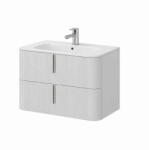 Fluminia Mobilier lavoar suspendat Fluminia Pisa 80, front riflat, 2 sertare soft close, alb mat (PISA82-WM-C-HLY03)